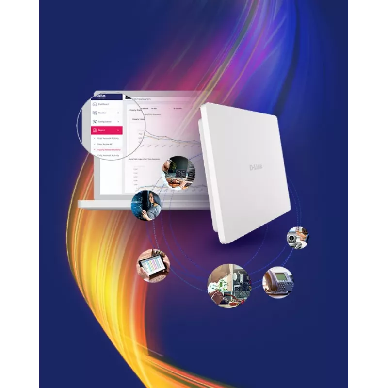 D-Link AX3000 Wi-Fi 6 Dual-Band PoE Outdoor-Access-Point, 2,4 GHz, 5 GHz, 3000 Mbit/s, 64-Bit-WEP, 128-Bit-WEP, SSID, WEP, WPA, WPA2, WPA3, 10,100,1000,2500 Mbit/s
