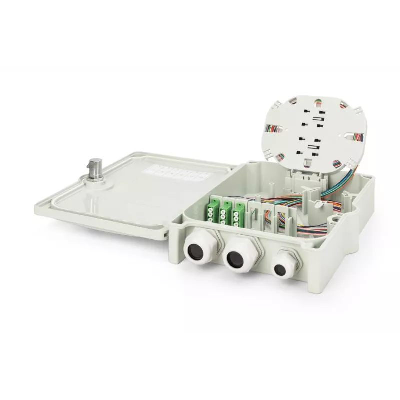 DIGITUS FTTH Verteilerbox - Singlemode LC-APC vorkonfektionierte Kupplungen Pigtails