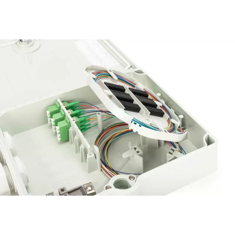 DIGITUS FTTH Verteilerbox - Singlemode LC-APC vorkonfektionierte Kupplungen Pigtails