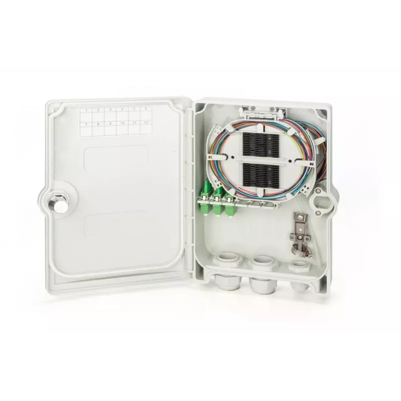 DIGITUS FTTH Verteilerbox - Singlemode LC-APC vorkonfektionierte Kupplungen Pigtails