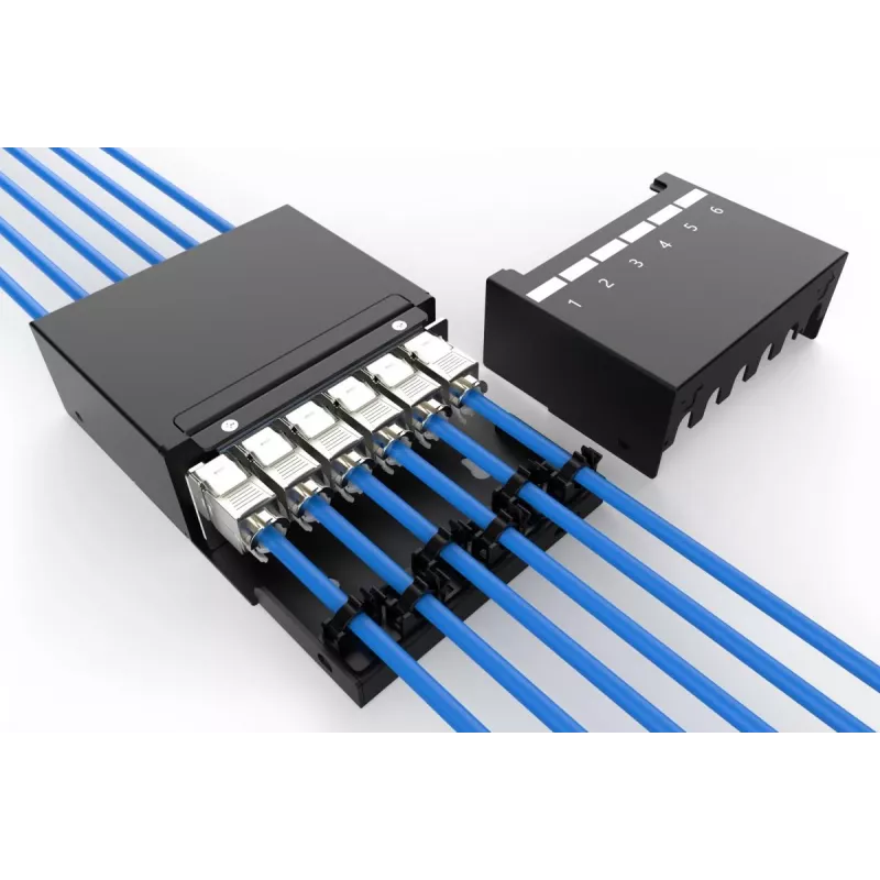 DIGITUS Consolidation Point Box – 6 Ports Keystone-Module mit smartem Kabelmanager