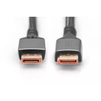 DIGITUS PREMIUM DisplayPort 2.1 Verbindungskabel - M/M 1m 16K UHD 80G Aluminiumgehäuse