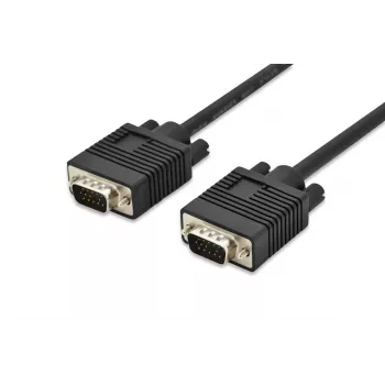 DIGITUS VGA Monitor-Anschlusskabel, HD15 M/M, 5m 3Coax/7C, 2x Ferrit schwarz