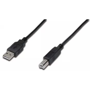 DIGITUS USB-Verbindungskabel, Typ A - B M/M, 3m, USB 2.0 geeignet, schwarz