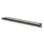 DIGITUS Patchpanel CAT6 Ungeschirmt 24-Port Mit Shutter - Schwarz