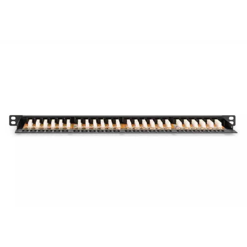 DIGITUS Patchpanel CAT6 Ungeschirmt 24-Port Mit Shutter - Schwarz