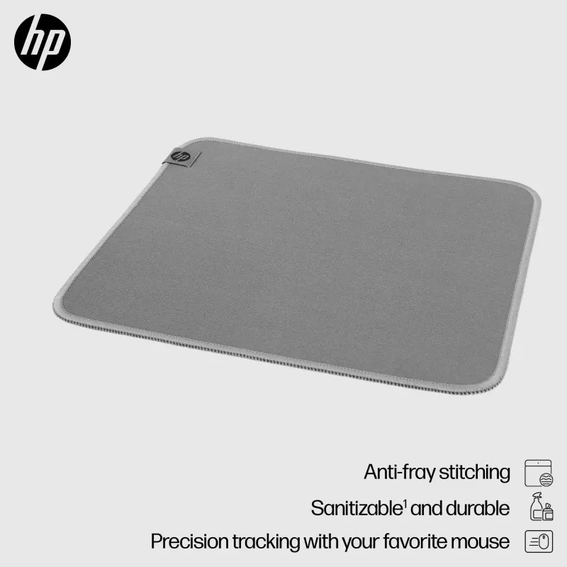 HP 105 desinfizierbares Mauspad, Grau, Monochromatisch, Polyester, Gummi