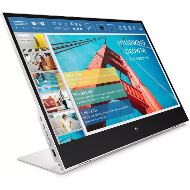 HP E-Series E14 G4 Portable Monitor, 35,6 cm (14 Zoll), 1920 x 1080 Pixel, Full HD, LCD, 5 ms, Silber