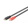 DIGITUS HDMI High Speed Verbindungskabel, Typ A, m. Verst. M/M, 30 m Full HD, CE, Gold Schwarz