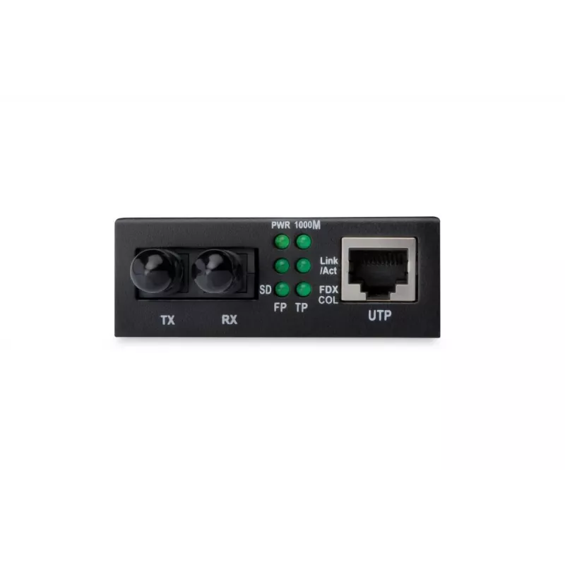 DIGITUS Medienkonverter, Multimode 10/100Base-TX auf 100Base-FX, inkl. Netzteil, ST-Stecker, bis zu 2 km