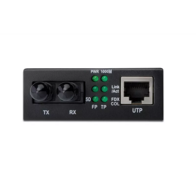 DIGITUS Medienkonverter, Multimode 10/100Base-TX auf 100Base-FX, inkl. Netzteil, ST-Stecker, bis zu 2 km