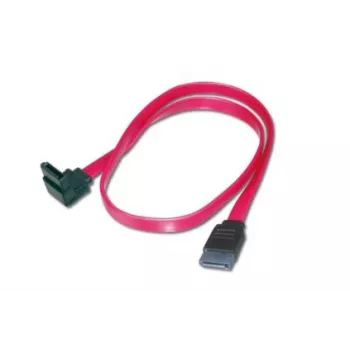 DIGITUS SATA-Verbindungskabel, L-Typ F/F, 50cm 90° l-gewinkelt - gerade, SATA II/III rot
