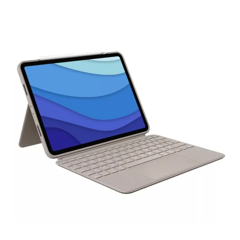 LOGITECH Combo Touch – Sand für iPad Pro 11 inch (1., 2., 3. Gen.) – Deutsch – QWERTZ