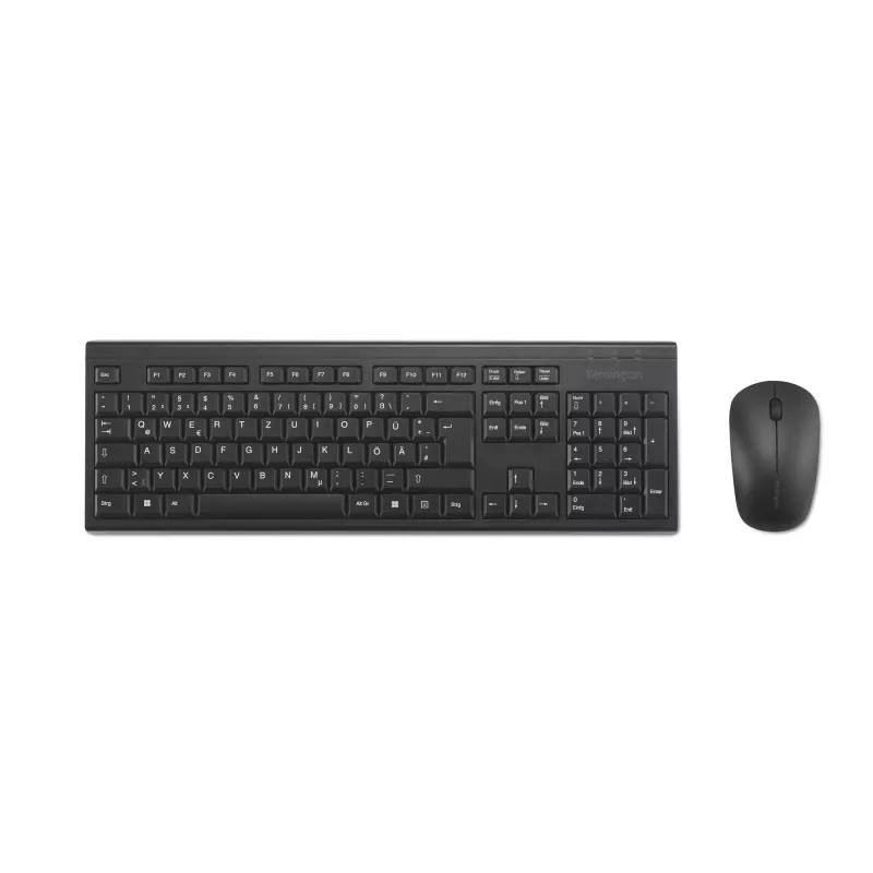 Kensington K75562DE, Kabellos, RF Wireless, Membran, QWERTZ, Schwarz, Maus enthalten