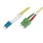 DIGITUS Glasfaser-Patchkabel SC (APC) auf LC (PC), Singlemode 09/125 µ, Duplex Länge 3m