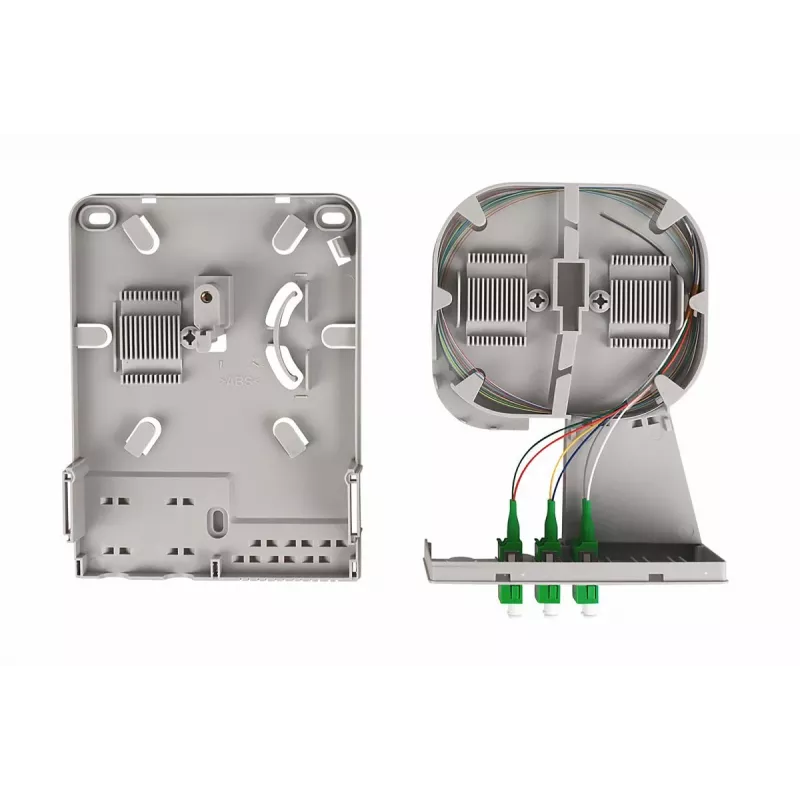 DIGITUS FTTH Heimverteilereinheit. 3x LC/APC Duplex OS2. IP54. Spleißfertig