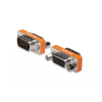 DIGITUS Nullmodem-Adapter, D-Sub9 Metallgehäuse, M/F, mit Sechskantschrauben