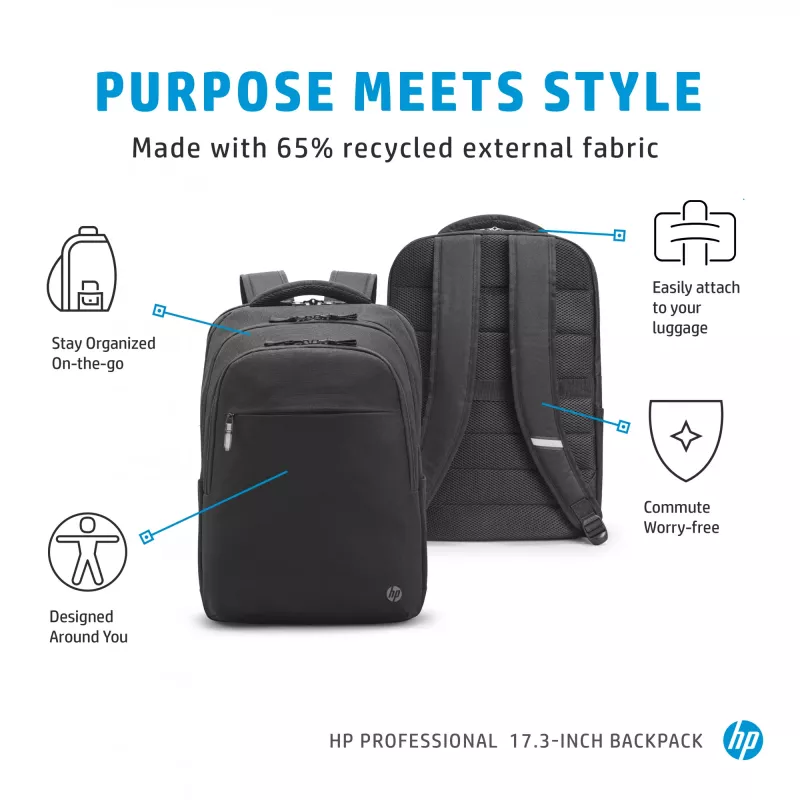 HP Professional 17.3-inch Backpack, Backpack, 740 g