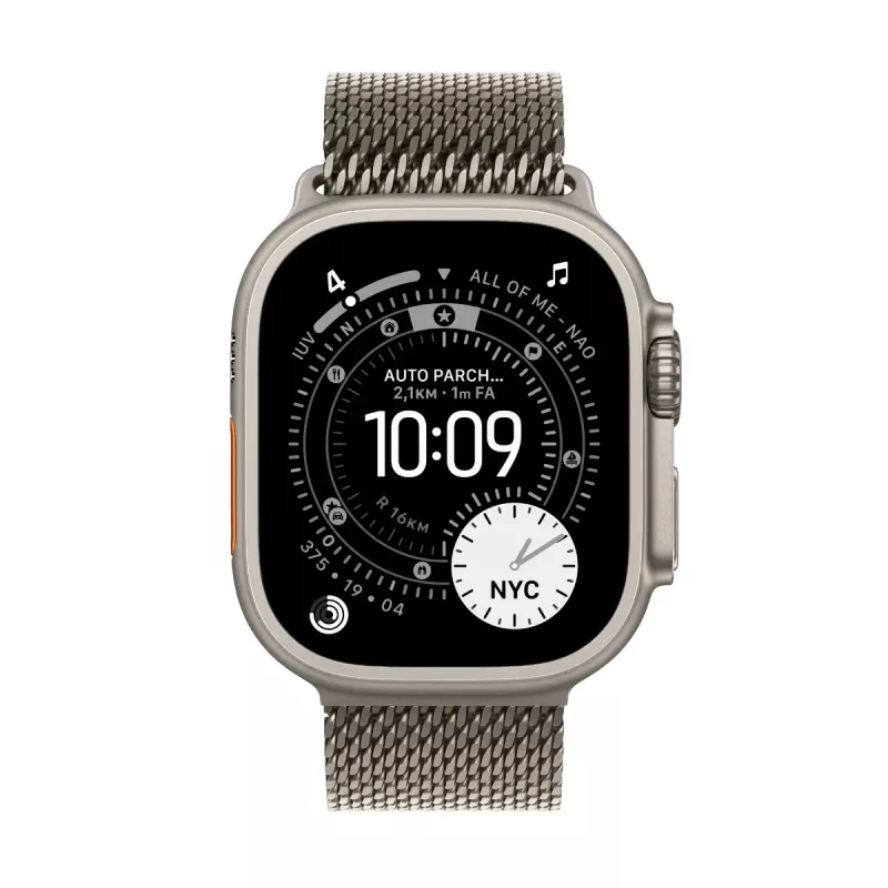 APPLE Watch Ultra 3 GPS + Cellular 49 mm Natural Titanium Gehäuse mit Natural Titanium Milanese Loop