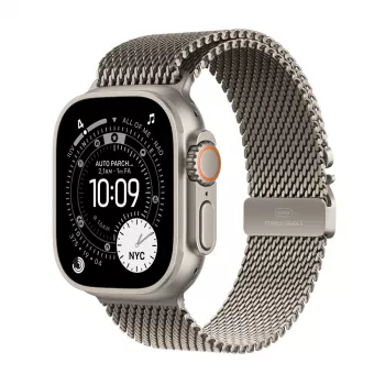 APPLE Watch Ultra 3 GPS + Cellular 49 mm Natural Titanium Gehäuse mit Natural Titanium Milanese Loop