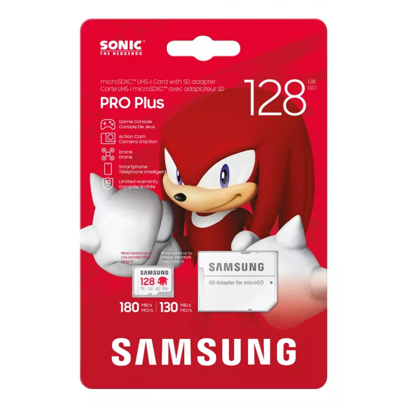 MicroSDXC-Speicherkarte Samsung MB-MD128S, 128 GB, UHS-I, Class 10, U3, Lesen bis zu 180 MB/s, Schreiben 130 MB/s