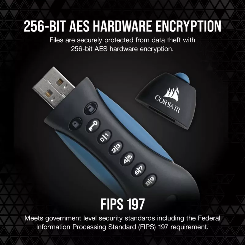 CORSAIR Flash Padlock 3 Secure – 256 GB – USB-Stick – USB 3.0