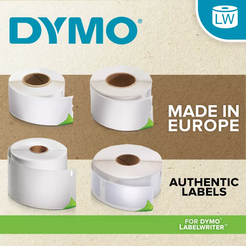 DYMO Authentic LabelWriter Rückadressetiketten | 25 mm x 54 mm | Selbstklebend | Rolle mit 500 Easy-Peel-Etiketten | für LabelWriter Etikettendrucker | Hergestellt in Europa