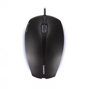 CHERRY GENTIX KABELGEBUNDENE BELEUCHTETE MAUS, Schwarz, USB, beidhändig, optisch, USB Typ-A, 1000 DPI, Schwarz