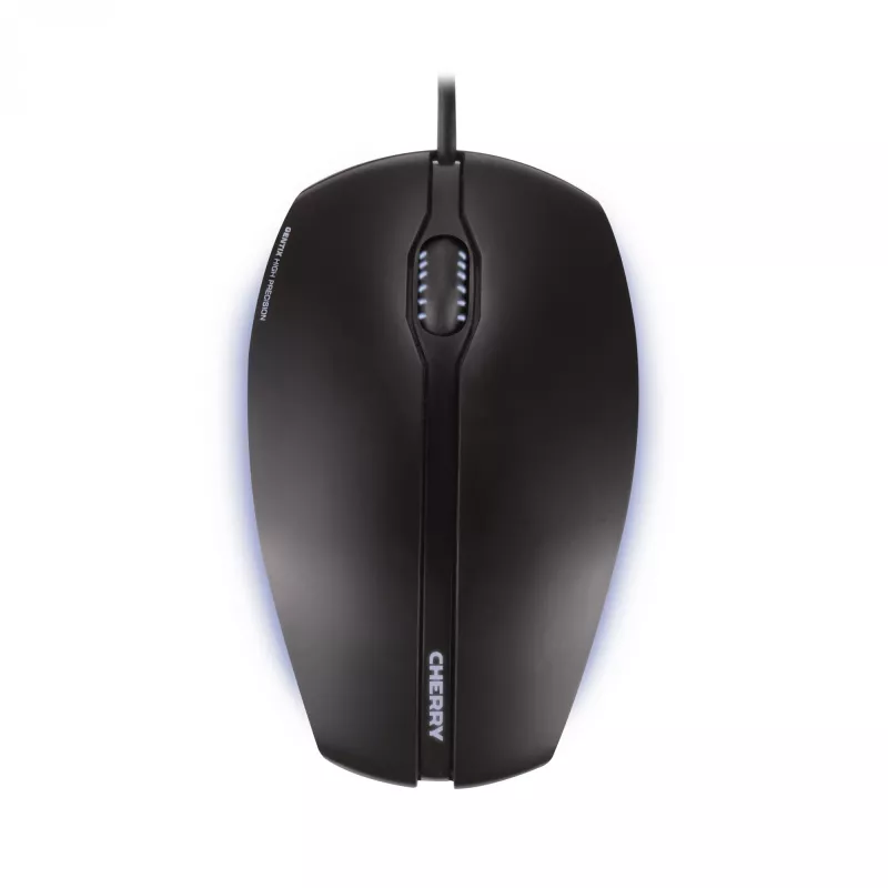 CHERRY GENTIX KABELGEBUNDENE BELEUCHTETE MAUS, Schwarz, USB, beidhändig, optisch, USB Typ-A, 1000 DPI, Schwarz