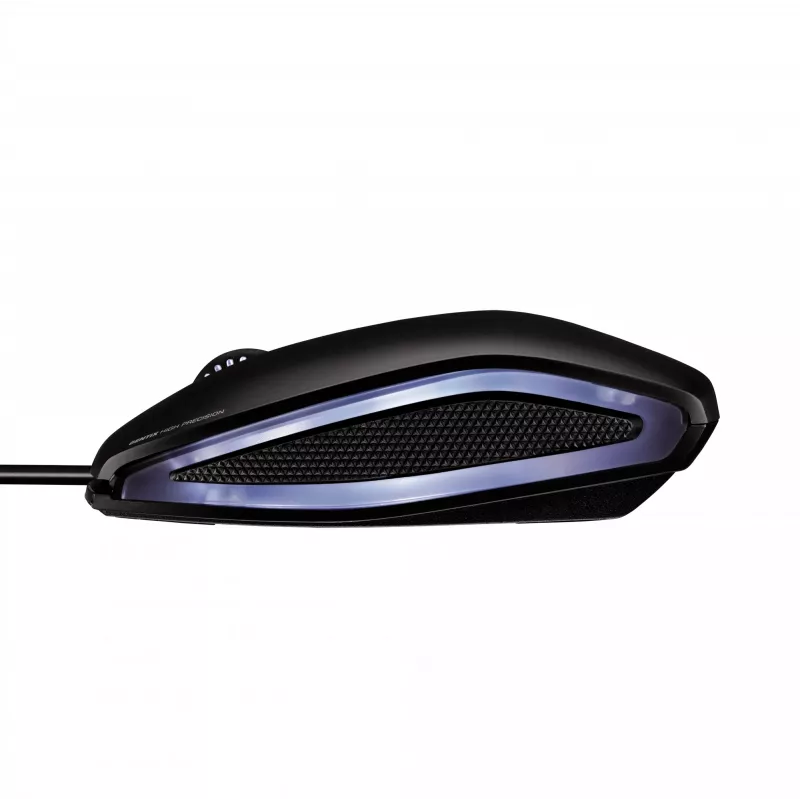 CHERRY GENTIX KABELGEBUNDENE BELEUCHTETE MAUS, Schwarz, USB, beidhändig, optisch, USB Typ-A, 1000 DPI, Schwarz