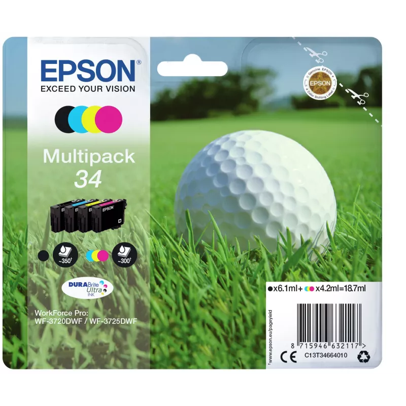 Epson Golfball Multipack 4 Farben 34 DURABrite Ultra Tinte