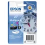 Epson Alarm clock Multipack 3-Farben 27 DURABrite Ultra Tinte, Standardausbeute, Cyan, Magenta, Gelb, Pigmenttinte, 3,6 ml, 1 Stück, Multipack