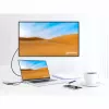 Manhattan USB-C Dock/Hub mit Kartenleser, Anschlüsse (x6): Ethernet, HDMI, USB-A (x3) und USB-C, mit Power Delivery (100 W) am USB-C-Anschluss (Hinweis: zusätzliches USB-C-Netzteil und USB-C-Kabel erforderlich), universell für alle Geräte, Kabel 15 cm, Aluminium, Silber