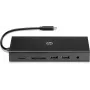 USB-C Multi Port Hub HP Travel – HP 1C1Y5AA, USB-C Host, HDMI 2.0, VGA, 1×RJ-45, 2×USB-A 3.2 Gen1, 2×USB 2.0, MicroSD-Kartenleser, Schwarz