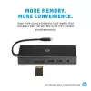 USB-C Multi Port Hub HP Travel – HP 1C1Y5AA, USB-C Host, HDMI 2.0, VGA, 1×RJ-45, 2×USB-A 3.2 Gen1, 2×USB 2.0, MicroSD-Kartenleser, Schwarz