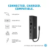 USB-C Multi Port Hub HP Travel – HP 1C1Y5AA, USB-C Host, HDMI 2.0, VGA, 1×RJ-45, 2×USB-A 3.2 Gen1, 2×USB 2.0, MicroSD-Kartenleser, Schwarz