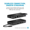 USB-C Multi Port Hub HP Travel – HP 1C1Y5AA, USB-C Host, HDMI 2.0, VGA, 1×RJ-45, 2×USB-A 3.2 Gen1, 2×USB 2.0, MicroSD-Kartenleser, Schwarz