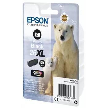 Epson Eisbär Einzelpackung Photo Schwarz 26XL Claria Premium Tinte