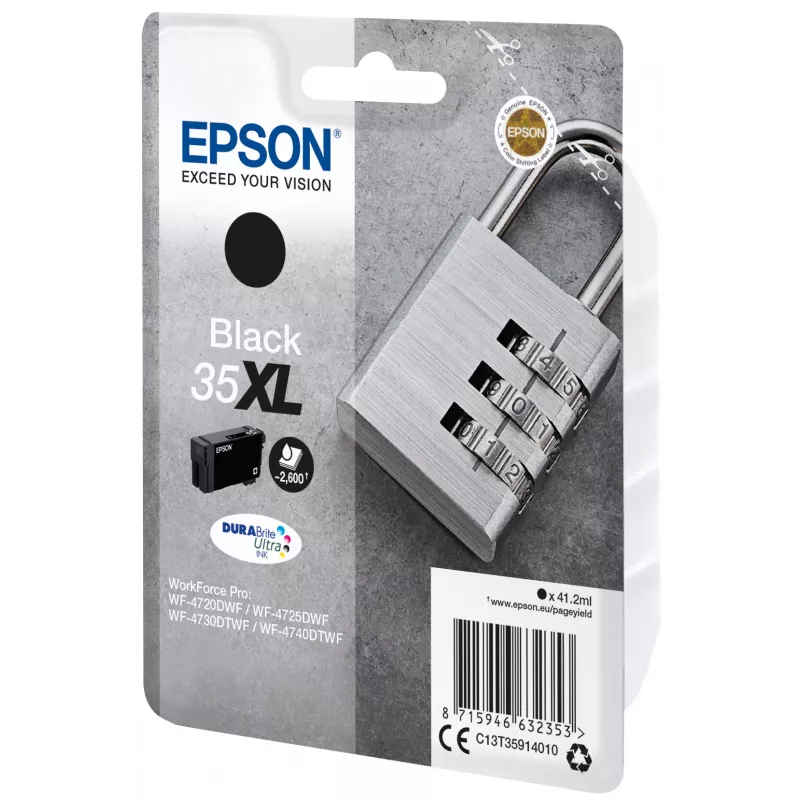 Epson Padlock Einzelpackung Schwarz 35XL DURABrite Ultra Tinte