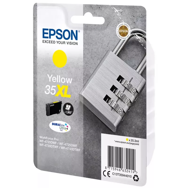 Cartridge Epson Padlock Einzelpackung Gelb 35XL DURABrite Ultra Tinte