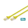 DIGITUS Patchkabel - CAT6a - S/FTP - Snagless - 1m - gelb - 10er-Pack