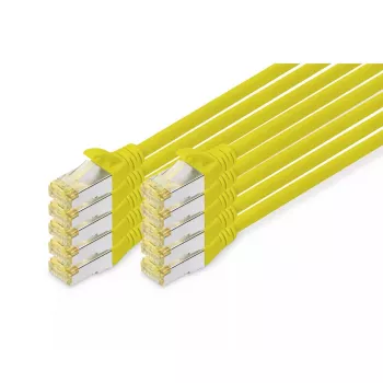 DIGITUS Patchkabel - CAT6a - S/FTP - Snagless - 1m - gelb - 10er-Pack