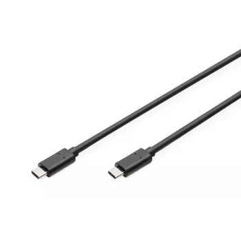 DIGITUS ASSMANN USB Typ-C Verbindungskabel, Typ C zu C M/M, 1m High-Speed Schwarz