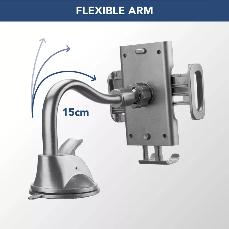 Cellularline Hug Flexi - Universaler Auto-Smartphonehalter mit Saugnapfbefestigung