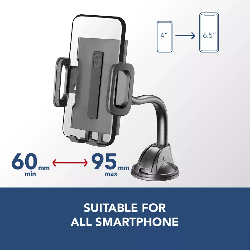 Cellularline Hug Flexi - Universaler Auto-Smartphonehalter mit Saugnapfbefestigung