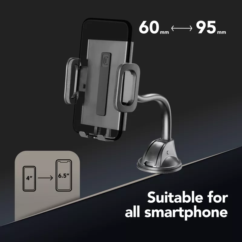 Cellularline Hug Flexi - Universaler Auto-Smartphonehalter mit Saugnapfbefestigung