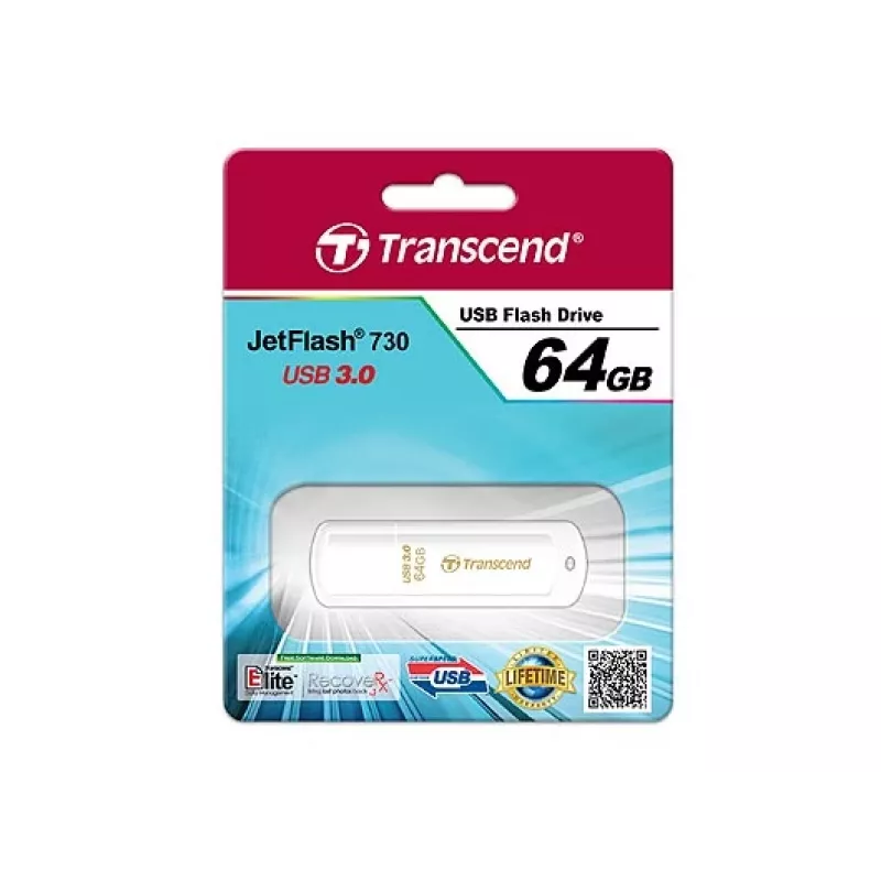 TRANSCEND Jetflash 730 - 64 GB USB-Stick - USB 3.0 - Weiß