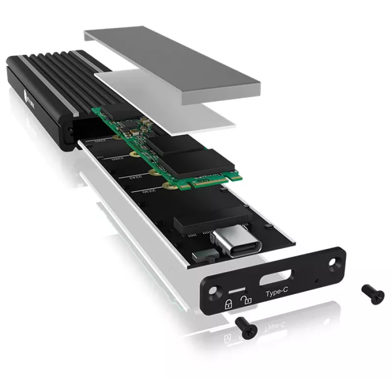 ICY BOX IB-1824ML-C31 SSD-Gehäuse Schwarz M.2