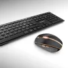 CHERRY DW 9100 SLIM Tastatur Maus inklusive Universal RF Wireless + Bluetooth QWERTZ Schweizer Schwarz