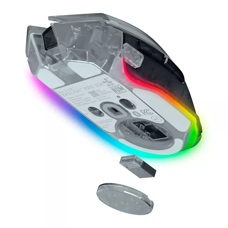 Gaming-Maus Razer Basilisk V3 Pro 35K Phantom White Edition — Gaming-Oberfläche optimiert für optische und Lasermäuse